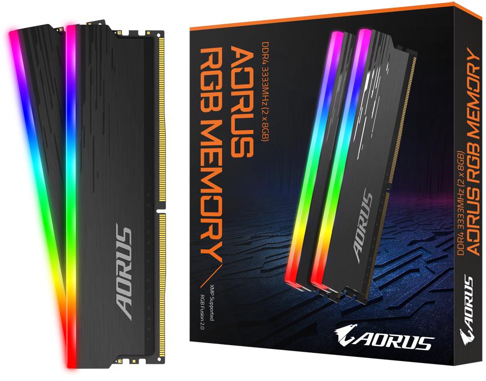 

Модуль пам'яті для комп'ютера DDR4 16GB (2x8GB) 3333 MHz AORUS RGB Fusion 2.0 Memory boost GIGABYTE (GP-ARS16G33)