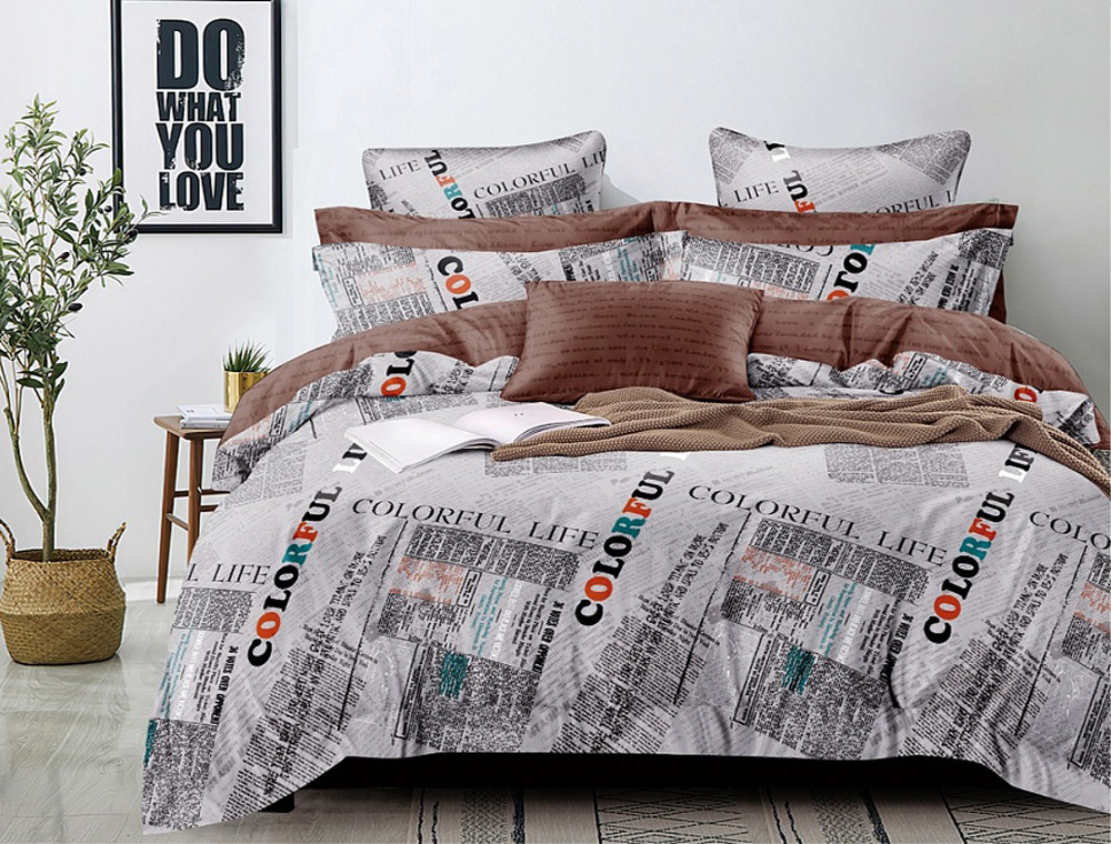 

Двуспальный набор постельного белья 180*220 из Сатина №050AB Черешенка