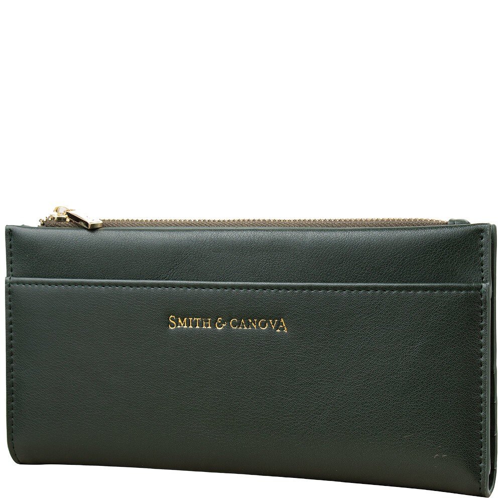 

Женский кожаный кошелек SMITH CANOVA FUL-26811-dkgreen