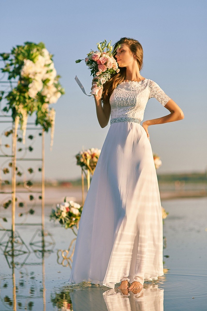 

Длинное белое платье Annita M молочный 43312104
