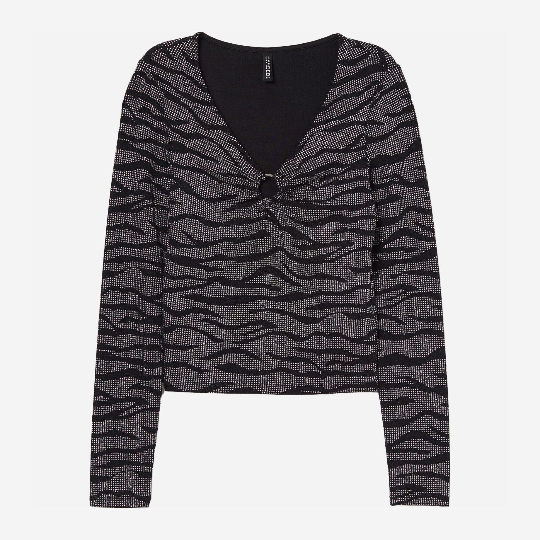 

Топ H&M XAZ279355WQSV  Черный с серебристым, Топ H&M XAZ279355WQSV XS Черный с серебристым