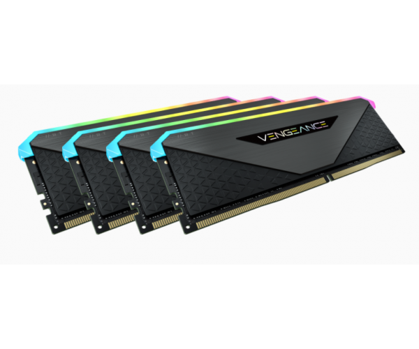 

Память для настольных компьютеров Corsair VENGEANCE RGB RT 128GB (4 x 32GB) DDR4 DRAM 3600MHz C18 MEMORY KIT BLACK (CMN128GX4M4Z3600C18)