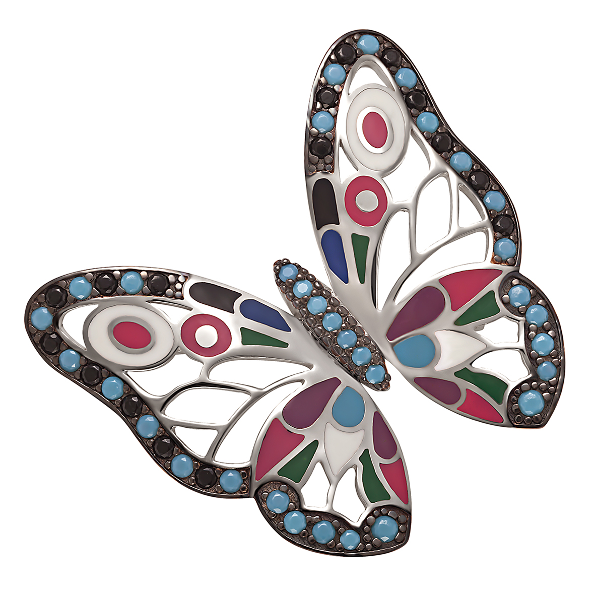 

Серебряная брошь с фианитами и эмалью Tango Jewellery Company 660105А
