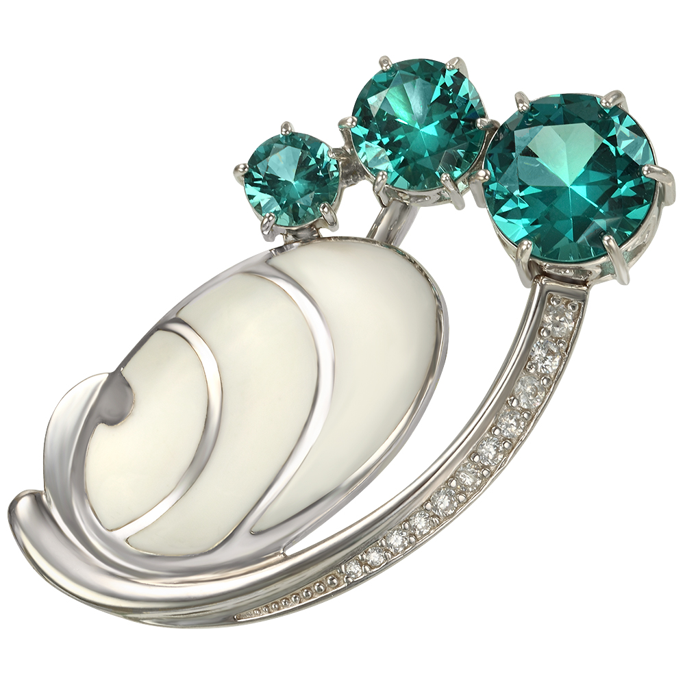

Серебряная брошь с фианитами и эмалью Tango Jewellery Company 670057А