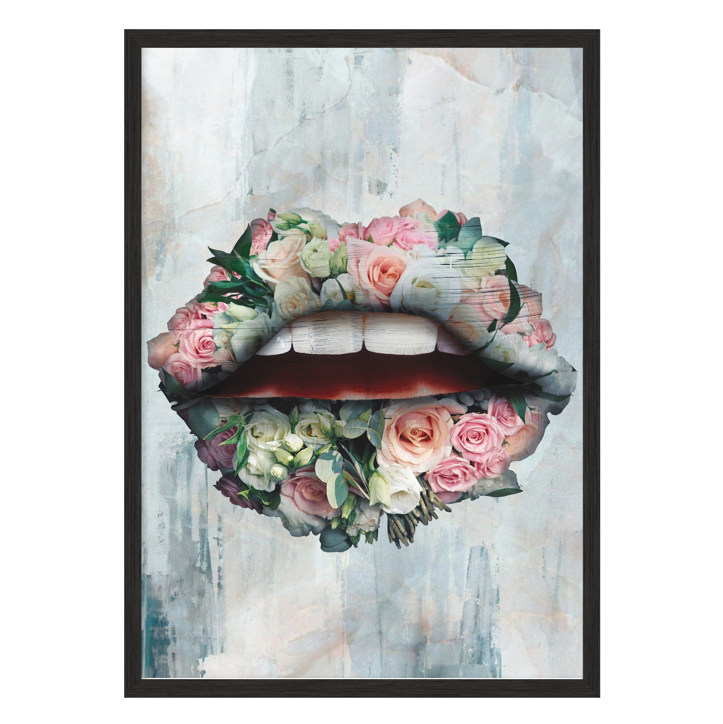 

Постер "Flower Lips" без стекла 840 x 1400 мм в чёрной рамке