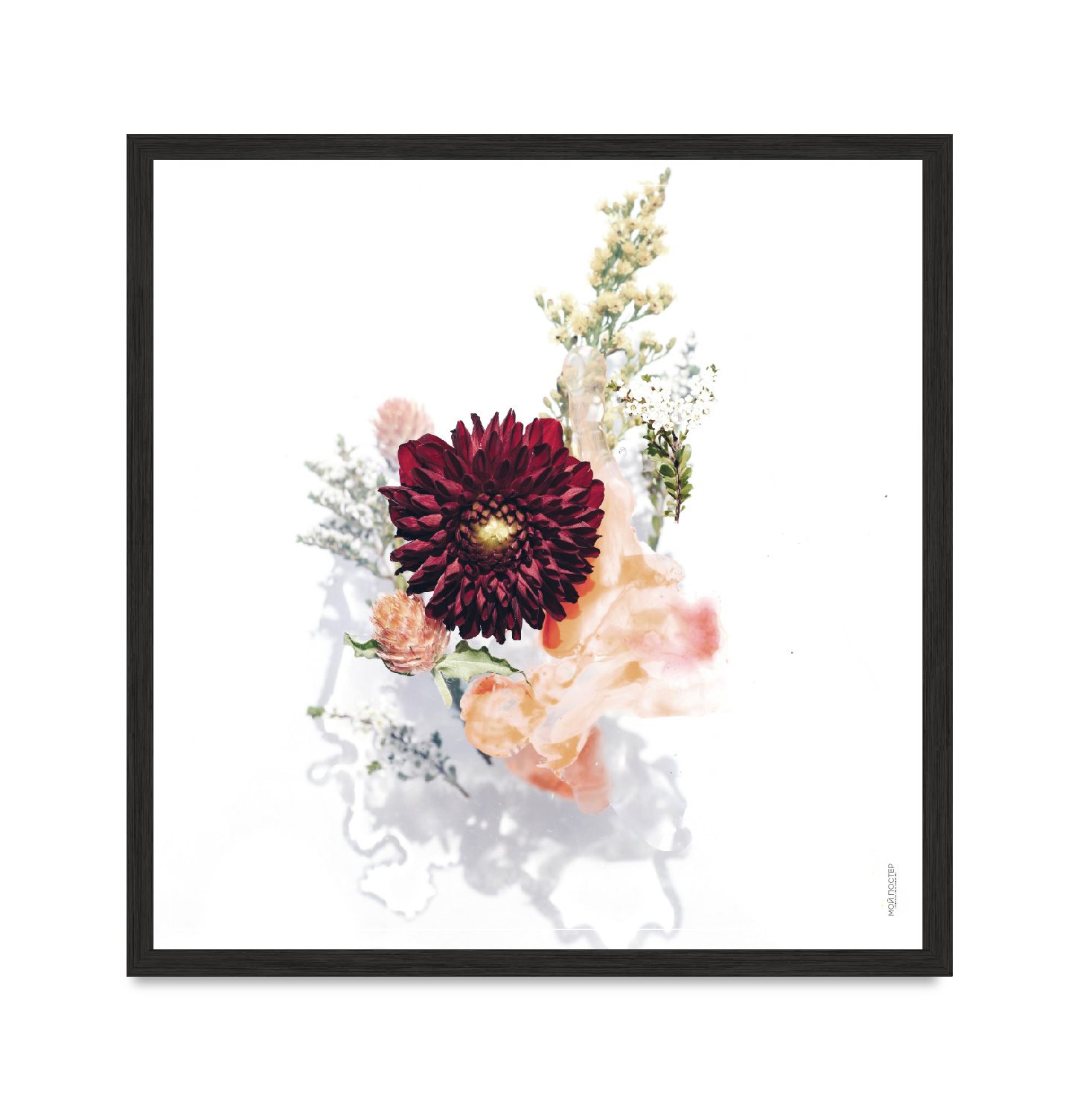 

Постер "Flowers 03" с антибликовым стеклом 60 x 60 см в чёрной рамке