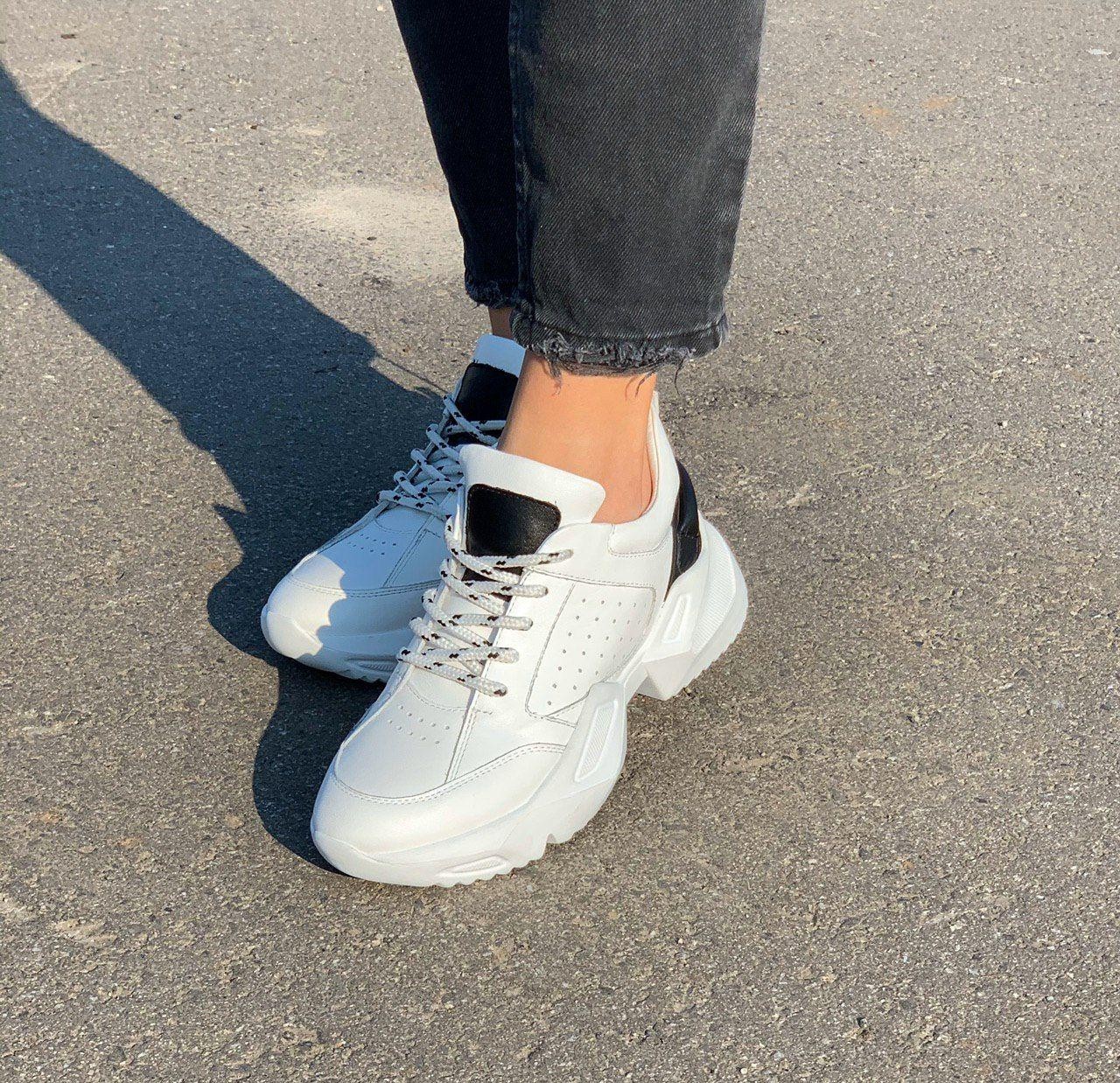

Кроссовки женские кожаные Shoozi bench SPORT 41 белые с черным