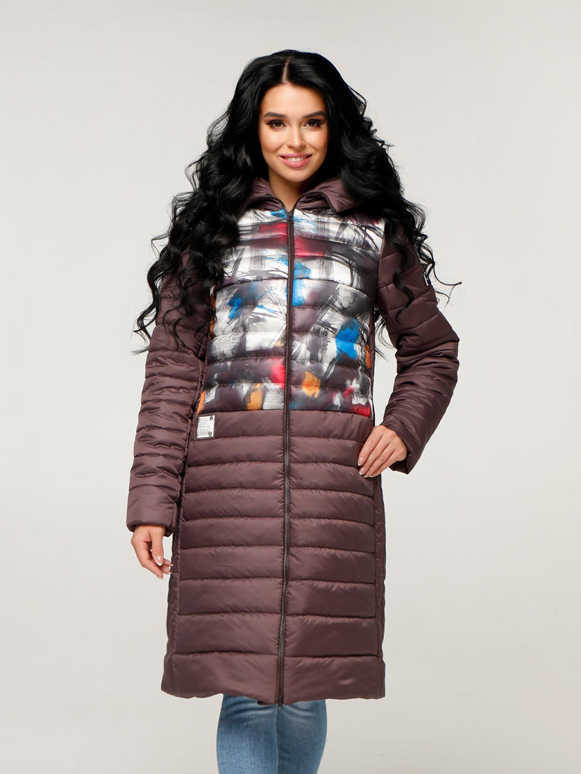 Акція на Куртка зимова довга жіноча Favoritti ПВ-1220 50 Темно-фіолетова від Rozetka