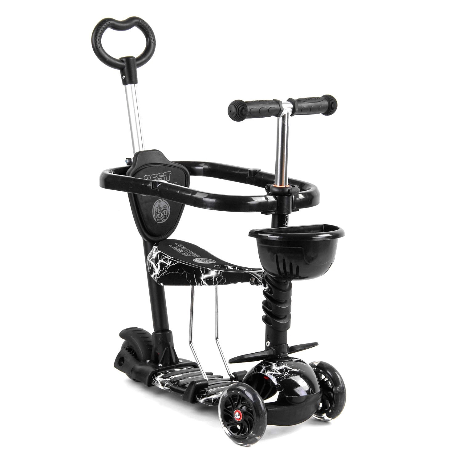 

Детский самокат 5 в 1 Best Scooter с защитным бампером и светящимися колесами (S 0452)