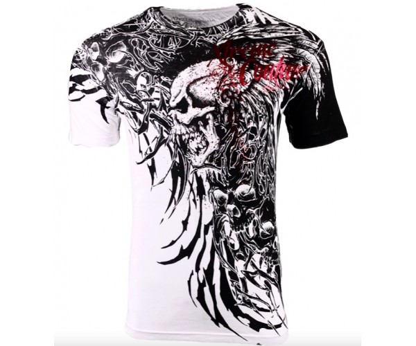 

Футболка  Xtreme Couture by AFFLICTION Men T-Shirt BRUTAL COMBAT White Skull Biker Tattoo, Футболка 4XL Xtreme Couture by AFFLICTION Men T-Shirt BRUTAL COMBAT White Skull Biker Tattoo
