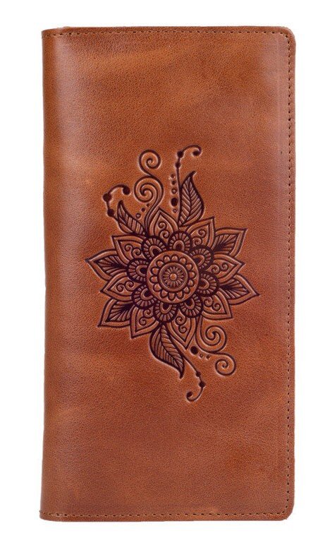 

Кожаное портмоне Hi Art WP-02 Crystal Ginger Mehendi Classic Рыжий
