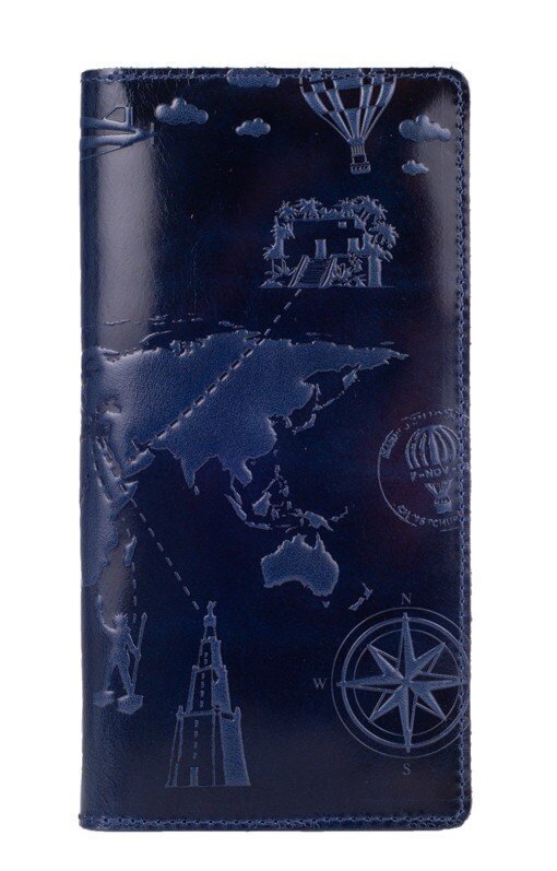 

Кожаное портмоне Hi Art WP-05 Crystal Blue 7 Wonders of the World Синий