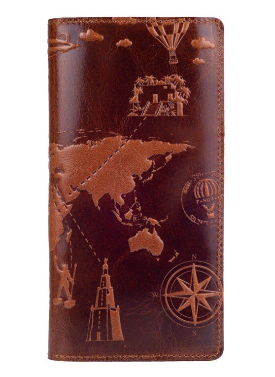 

Кожаное портмоне Hi Art 7 wonders of the world WP-05-C18-1244-T002 Рыжий