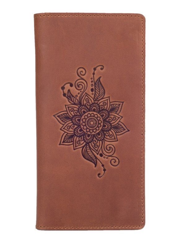 

Кожаный бумажник Hi Art WP-05 Shabby Cumaru Mehendi Classic Коричневый