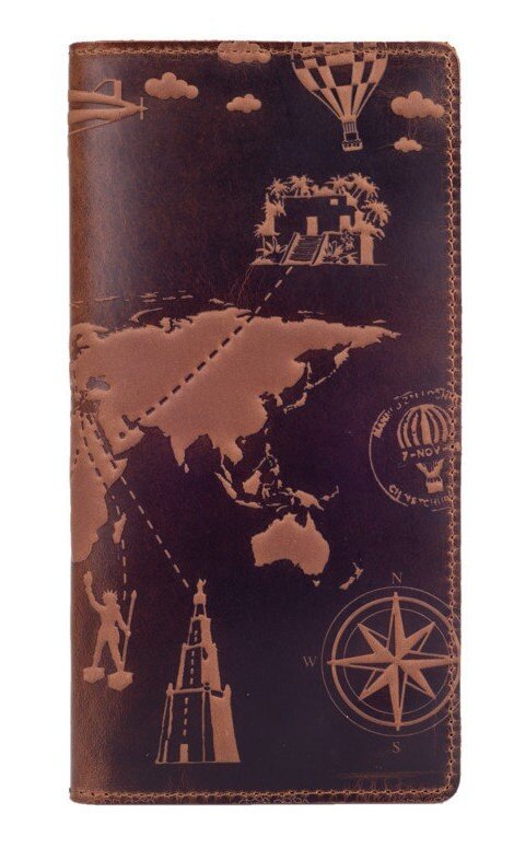 

Кожаное портмоне Hi Art 7 wonders of the world WP-05-S19-1235-T002 Коричневый