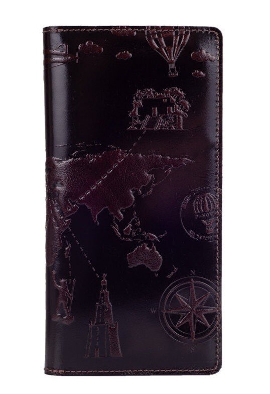 

Кожаный бумажник Hi Art WP-05 7 wonders of the world Фиолетовый