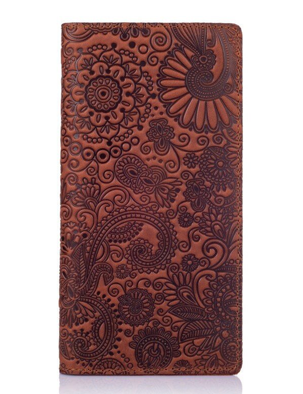 

Кожаный бумажник Hi Art Mehendi Art WP-02-S19-1431-T005 Коньячный