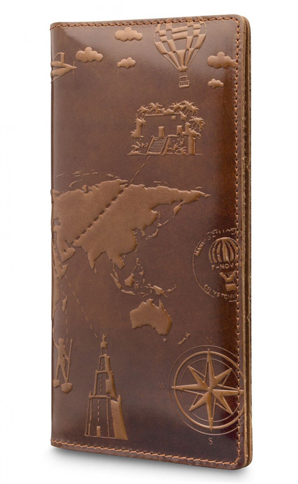 

Кожаное портмоне Hi Art «7 wonders of the world» WP-03 Crystal Amber Коричневый