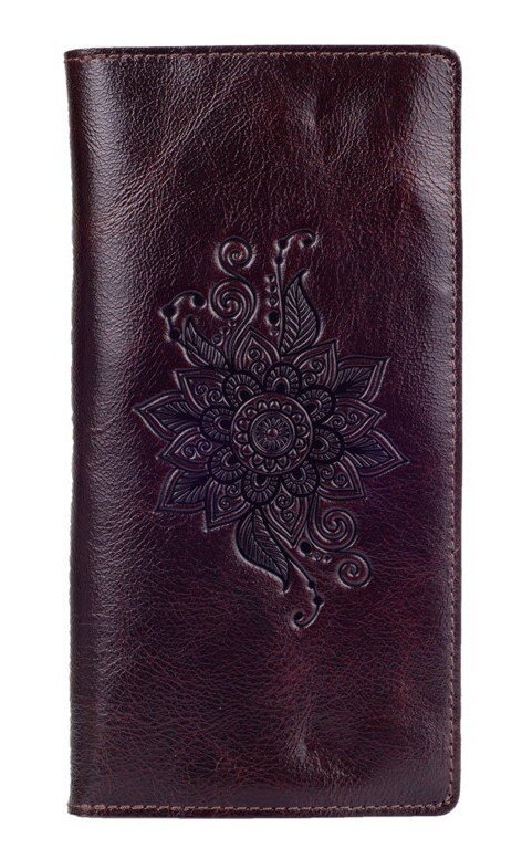 

Кожаное портмоне Hi Art WP-02 Crystal Brown Silk Mehendi Classic Коричневый