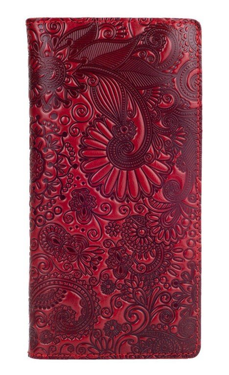 

Кожаный бумажник Hi Art WP-02 Crystal Red Mehendi Art Красный