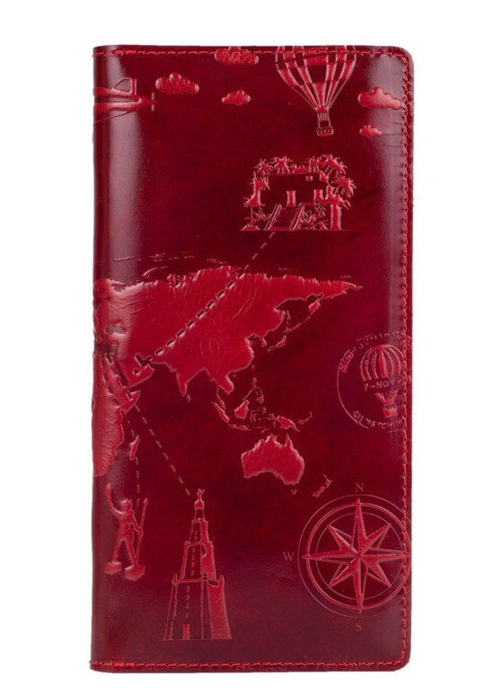 

Кожаный бумажник Hi Art WP-05 S7 7 wonders of the world красный Красный