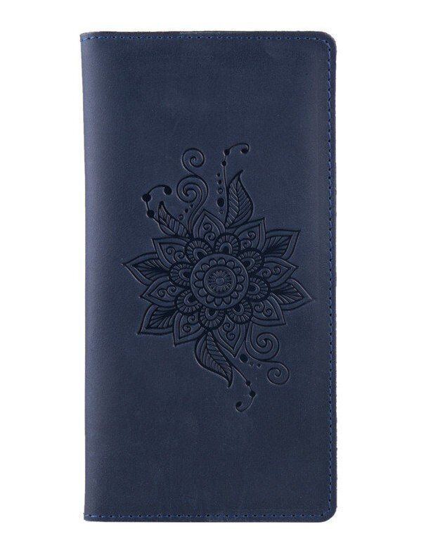 

Кожаное портмоне Hi Art Mehendi Classic WP-02-S19-4013-T006 Синий
