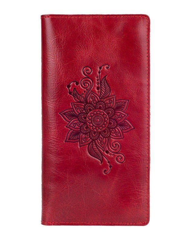 

Кожаное портмоне Hi Art Mehendi Classic WP-02-C19-1652-T006 Красный