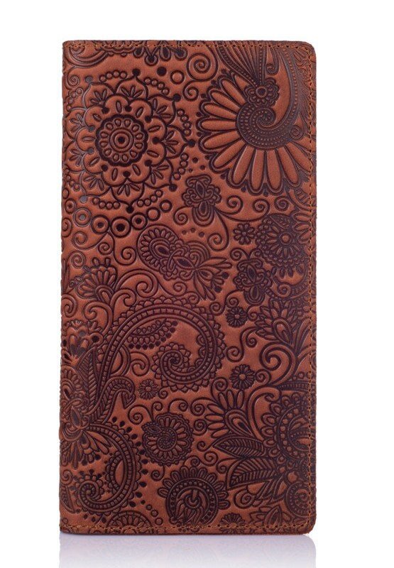 

Кожаное портмоне Hi Art WP-05 Mehendi Art Коньячный