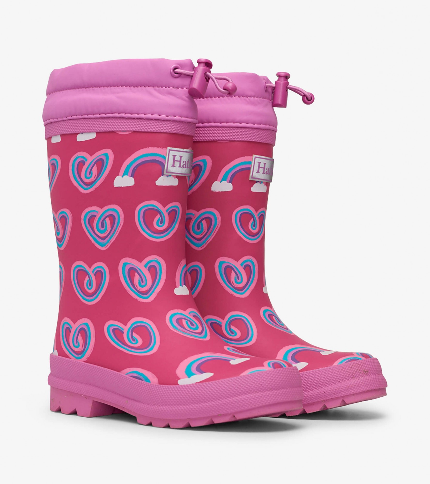 

Гумові чоботи Hatley утеплені Twisty Rainbow Hearts 3 малиновий 34 (F21TRK1569)