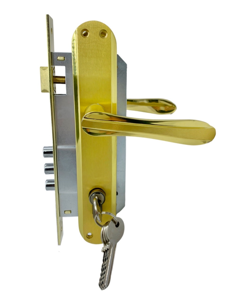 

Дверной замок с ручками для входных дверей OZCANLAR Yonca Y-85 золото