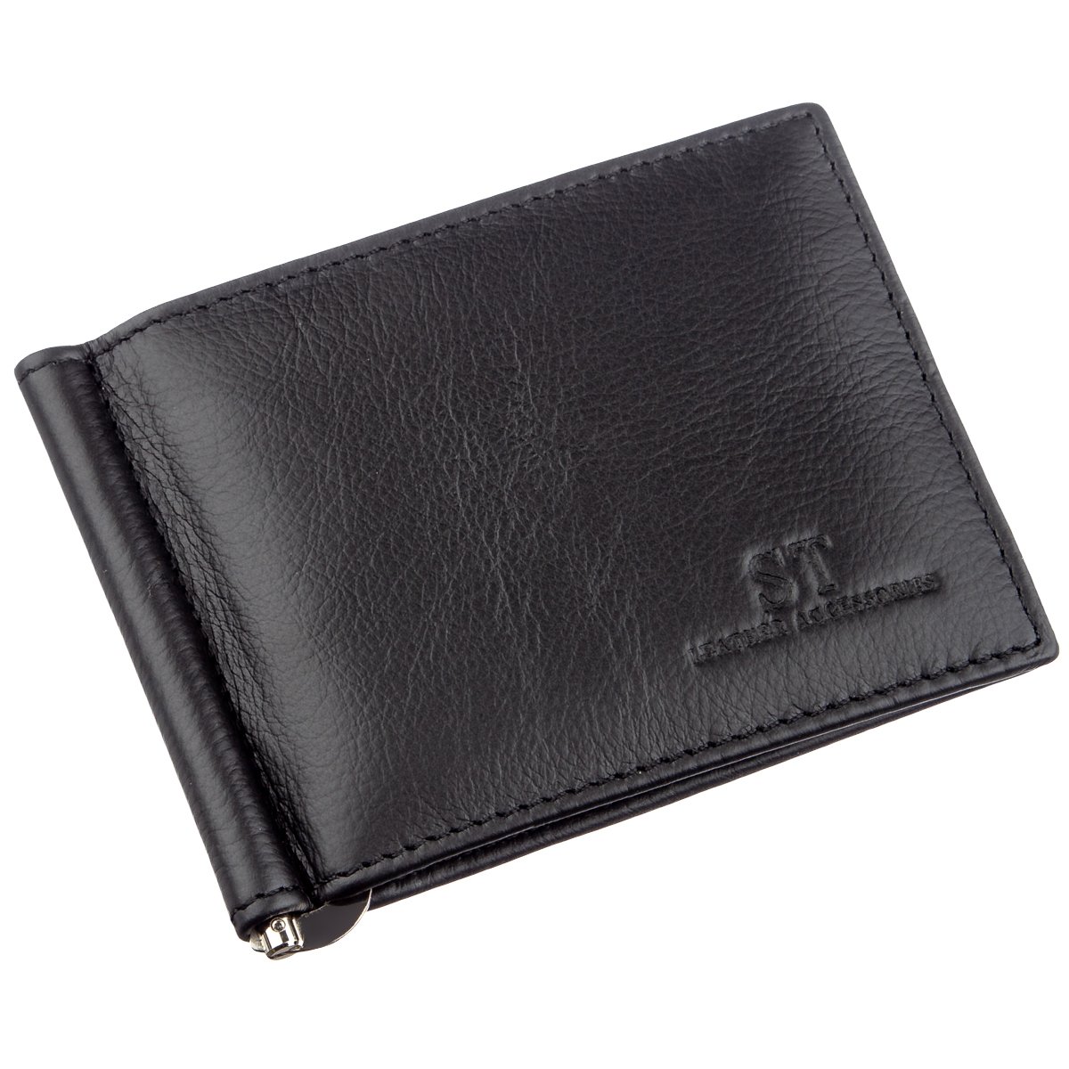 

Зажим с монетницей на молнии ST Leather 18948 Черный
