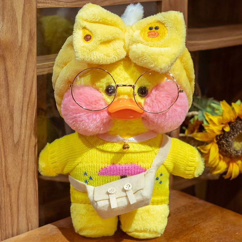 

Мягкая игрушка Утка Лалафанфан Lalafanfan Duck Cafe Mimi плюшевая желтая