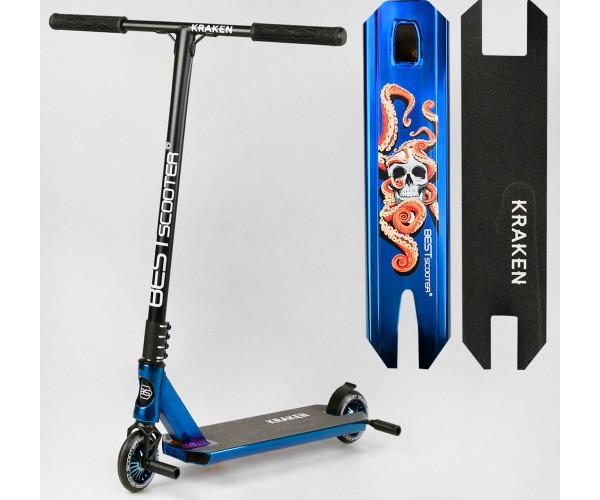 

Самокат трюковый Best Scooter Kraken KR71078, алюминиевый, колеса 110 мм, HIC-система, пеги, анодированная покраска, Синий