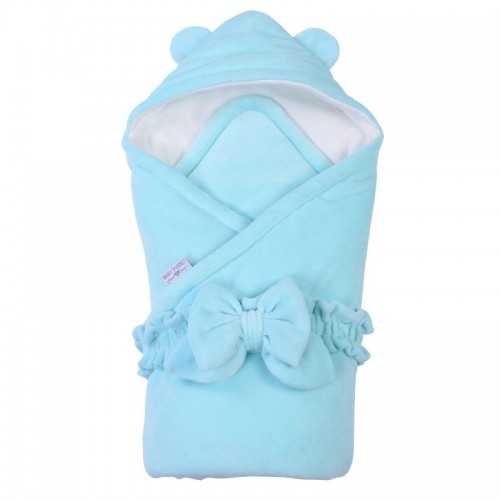 

Конверт-одеяло с капюшоном Baby Veres Velour mint 80х80 см