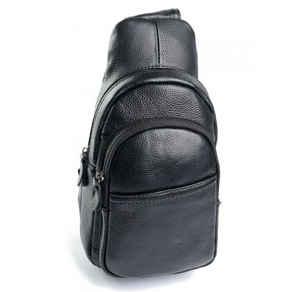

Сумка-слинг мужская кожаная BagMan 6802 Black