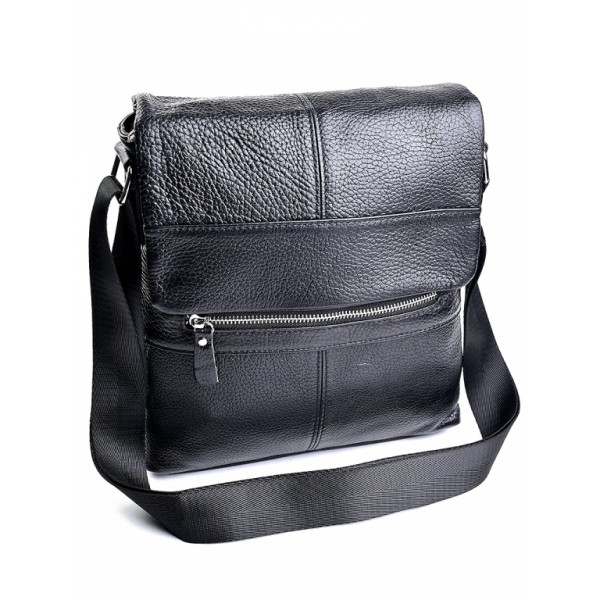 

Сумка мужская кожаная через плечо BagMan 17207 Black