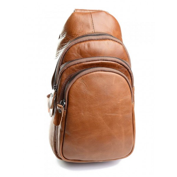 

Кожаная сумка-слинг мужская BagMan 4036 Brown
