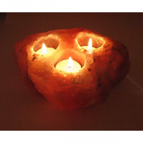 

Подсвечник соляной тройной Natural 2,6кг. ch-11, +-22х19х10 cm, Гималайская соль