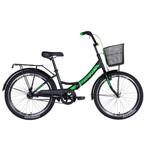 

Велосипед FORMULA SMART С КОРЗИНОЙ 24" 15" 2021 Черно-зеленый (м)