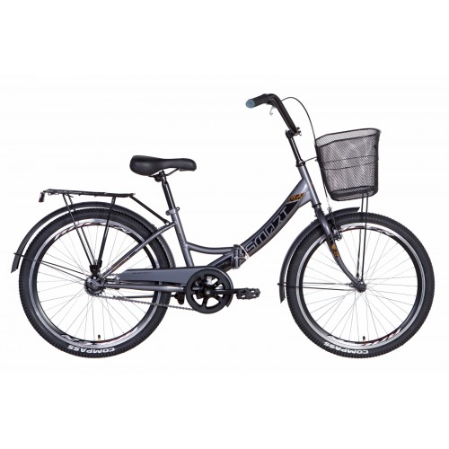 

Велосипед FORMULA SMART С КОРЗИНОЙ 24" 15" 2021 Серо-черный