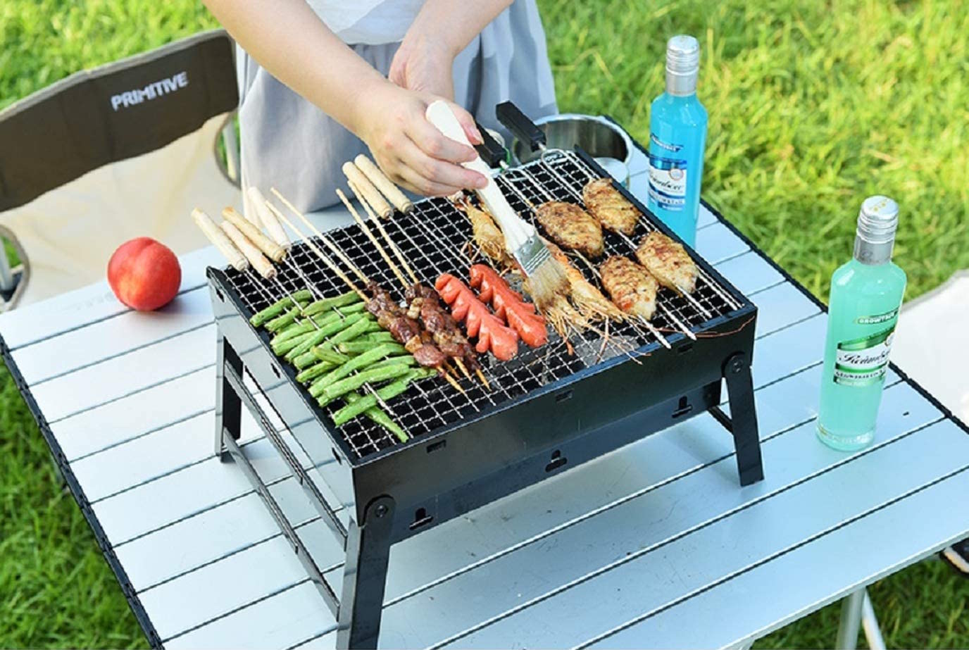 

Переносной мангал BBQ Grill Easy To Carry складной для дачи и пикника Черный