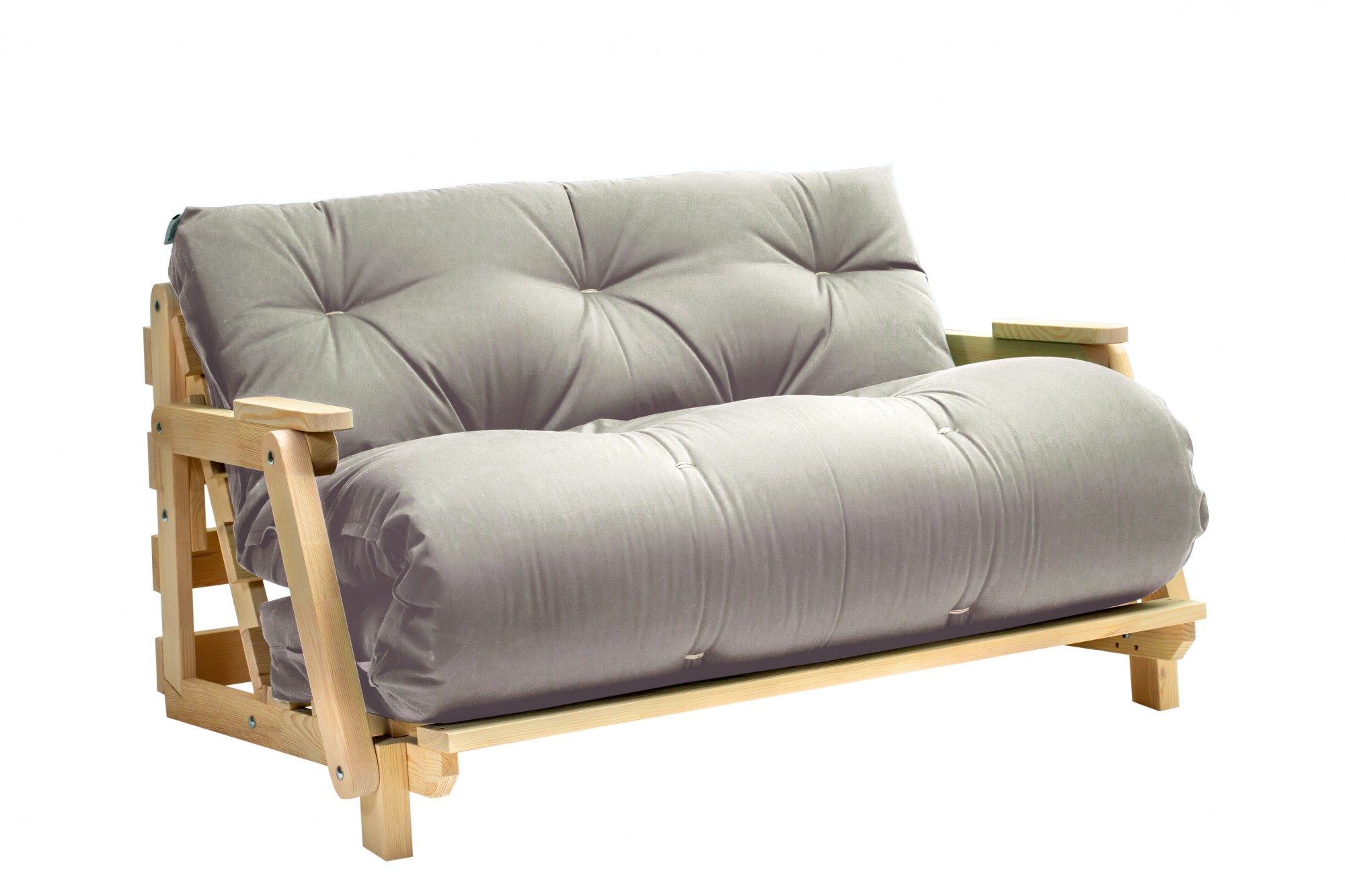 

Диван футон с подлокотниками Futon Art футон рама сосна натуральная не окрашена, 132х200см хлопок многослойное наполнение (Бежевый) FA-00-BE-00
