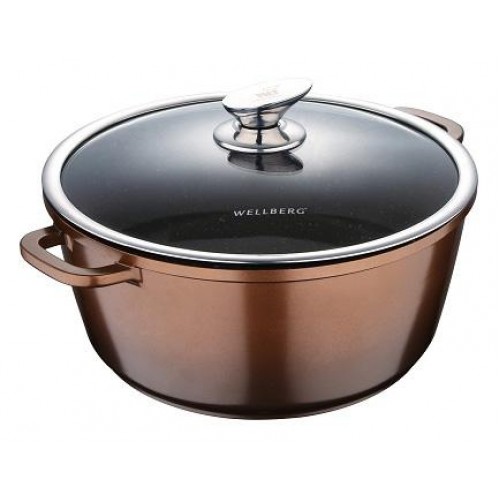 

Кастрюля Wellberg Kasian Brown 6.4л с мраморным покрытием