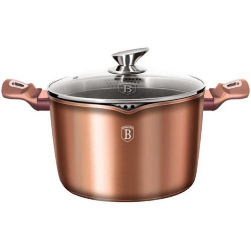 

Кастрюля Berlinger Haus Rose Gold 6л с крышкой-дуршлагом и носиком для слива, индукционная с антипригарным покрытием