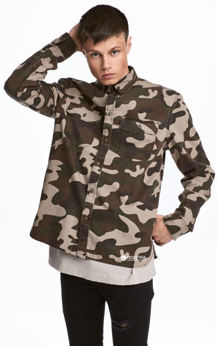 

Мужская рубашка комуфляжная H&M М (751)