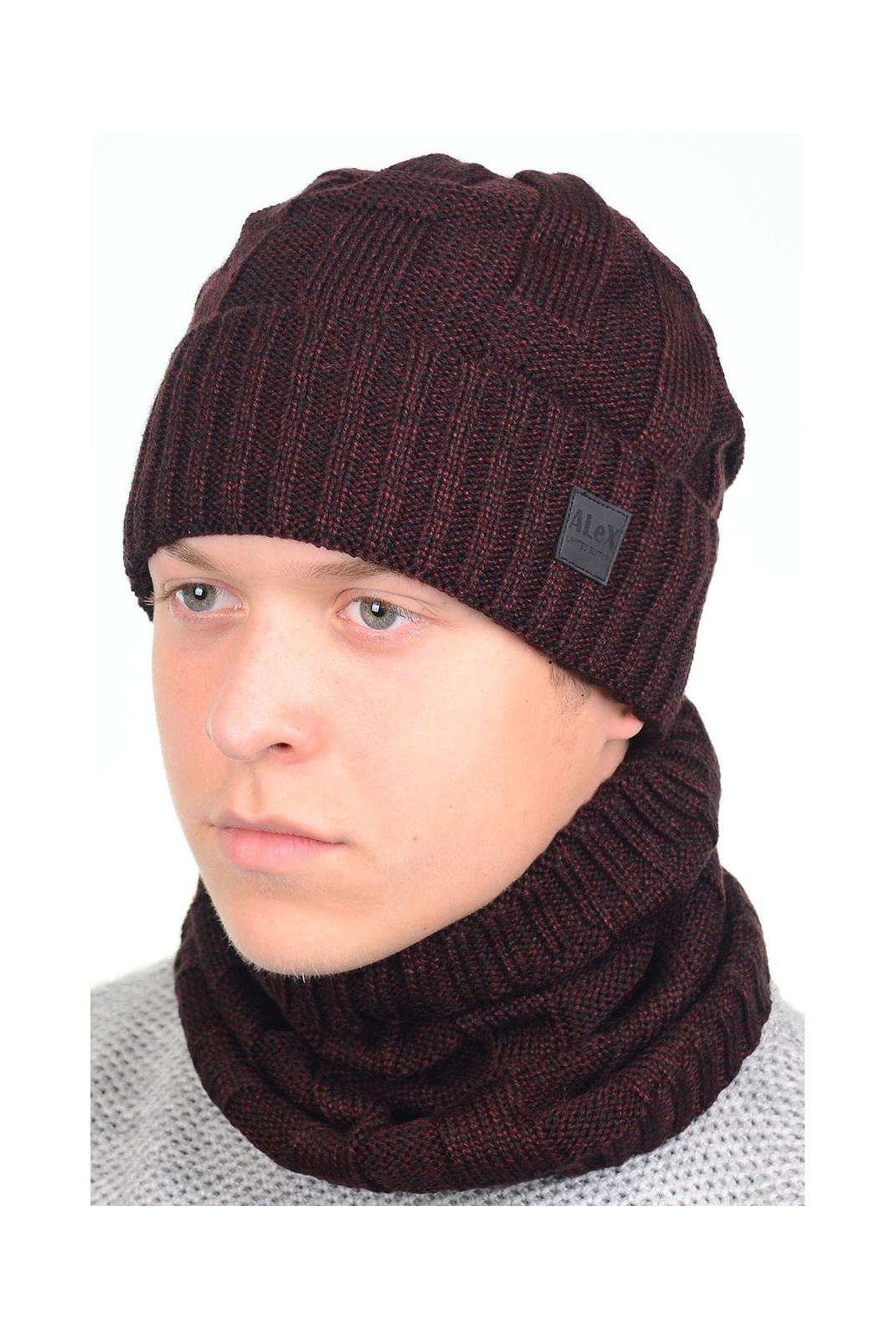 

Мужской набор на флисе шапка + снуд FILEX  Черный-Бордовый AL19336K, Мужской набор на флисе шапка + снуд FILEX one-size Черный-Бордовый AL19336K