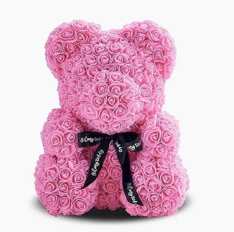 

Мишка из роз Bear Flowers МСН с запахом роз 25 см Розовый