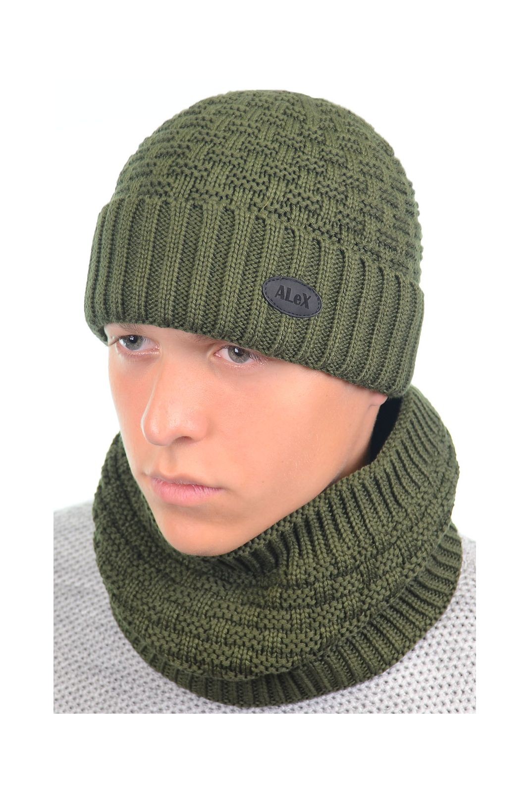 

Мужской набор на флисе шапка + снуд FILEX  Хаки AL19312K, Мужской набор на флисе шапка + снуд FILEX one-size Хаки AL19312K