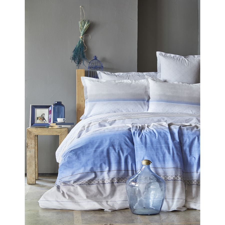 

Постельное белье Karaca Home ранфорс - Lapis indigo синий Евро