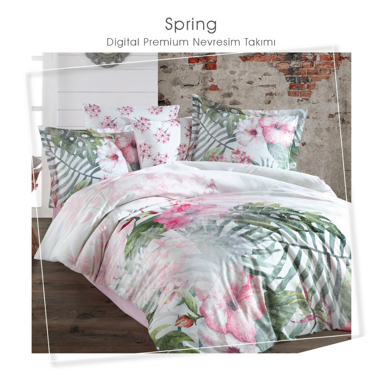 

Постельное белье 3D cатин Евро - Dantela Vita SPRING , (ET-885417)